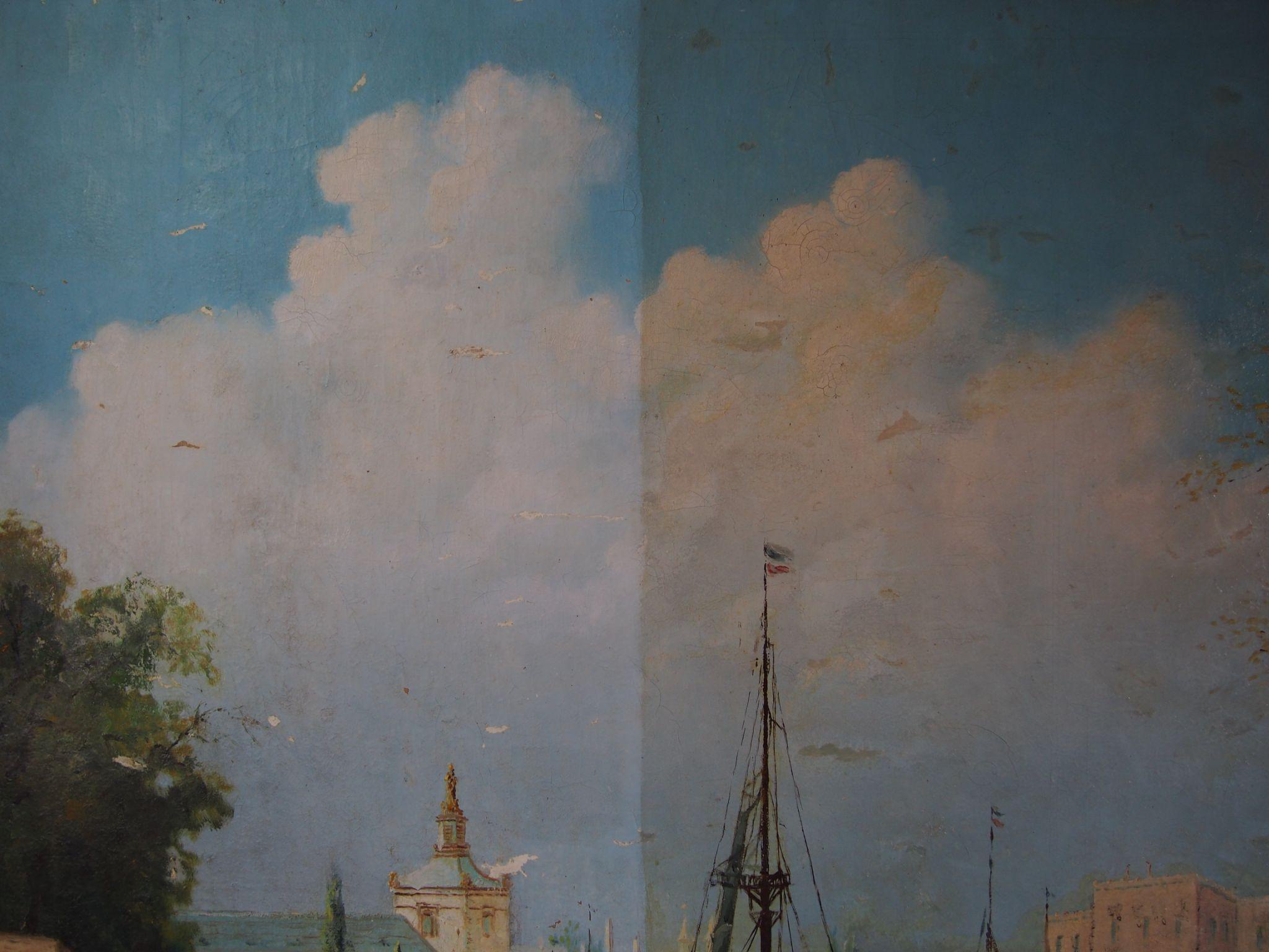 Detail oblohy &mdash; porovnanie stavu pred a počas re&scaron;taurovania