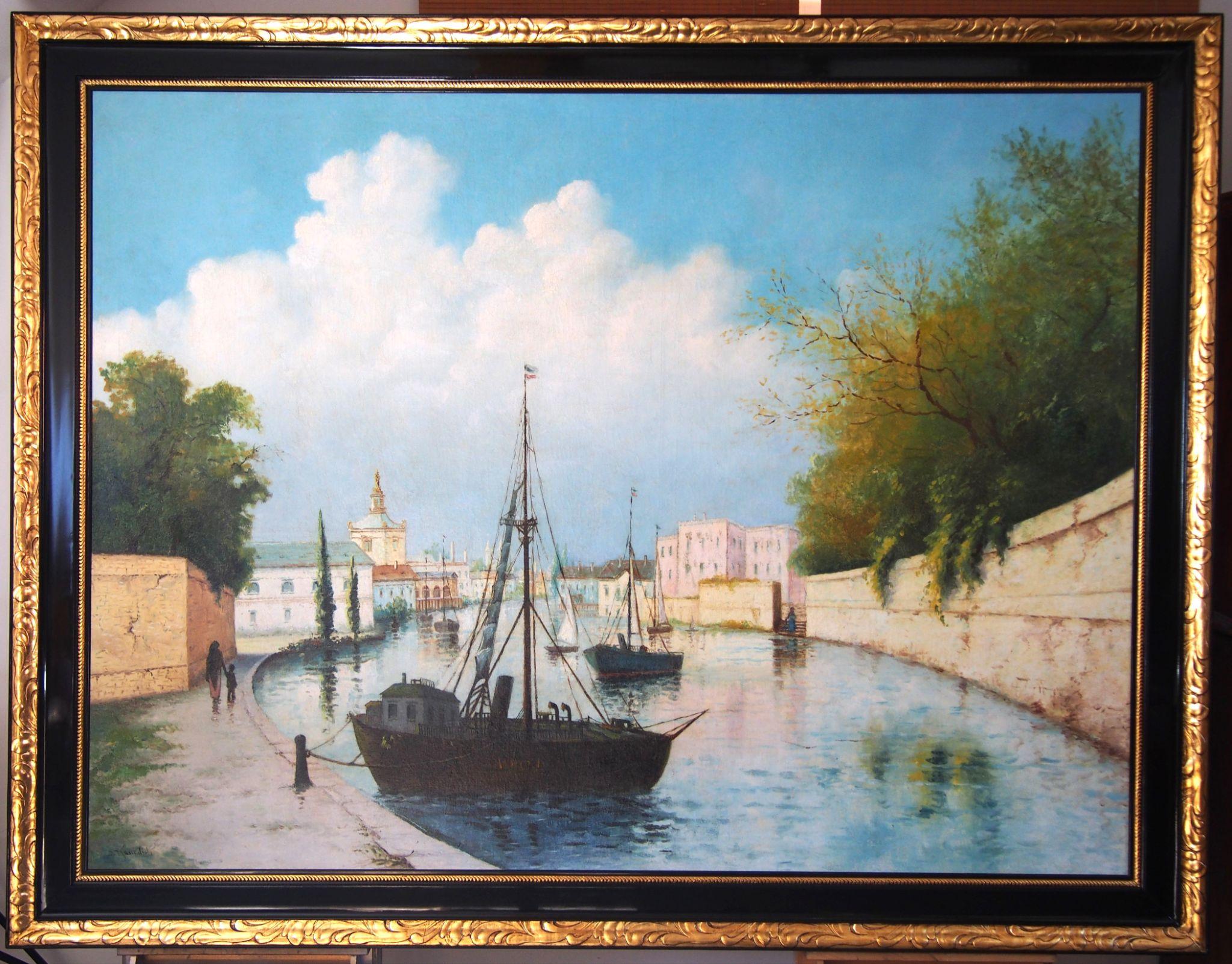 Lode v pr&iacute;stave &mdash; olejomaľba po kompletn&eacute;m re&scaron;taurovan&iacute;