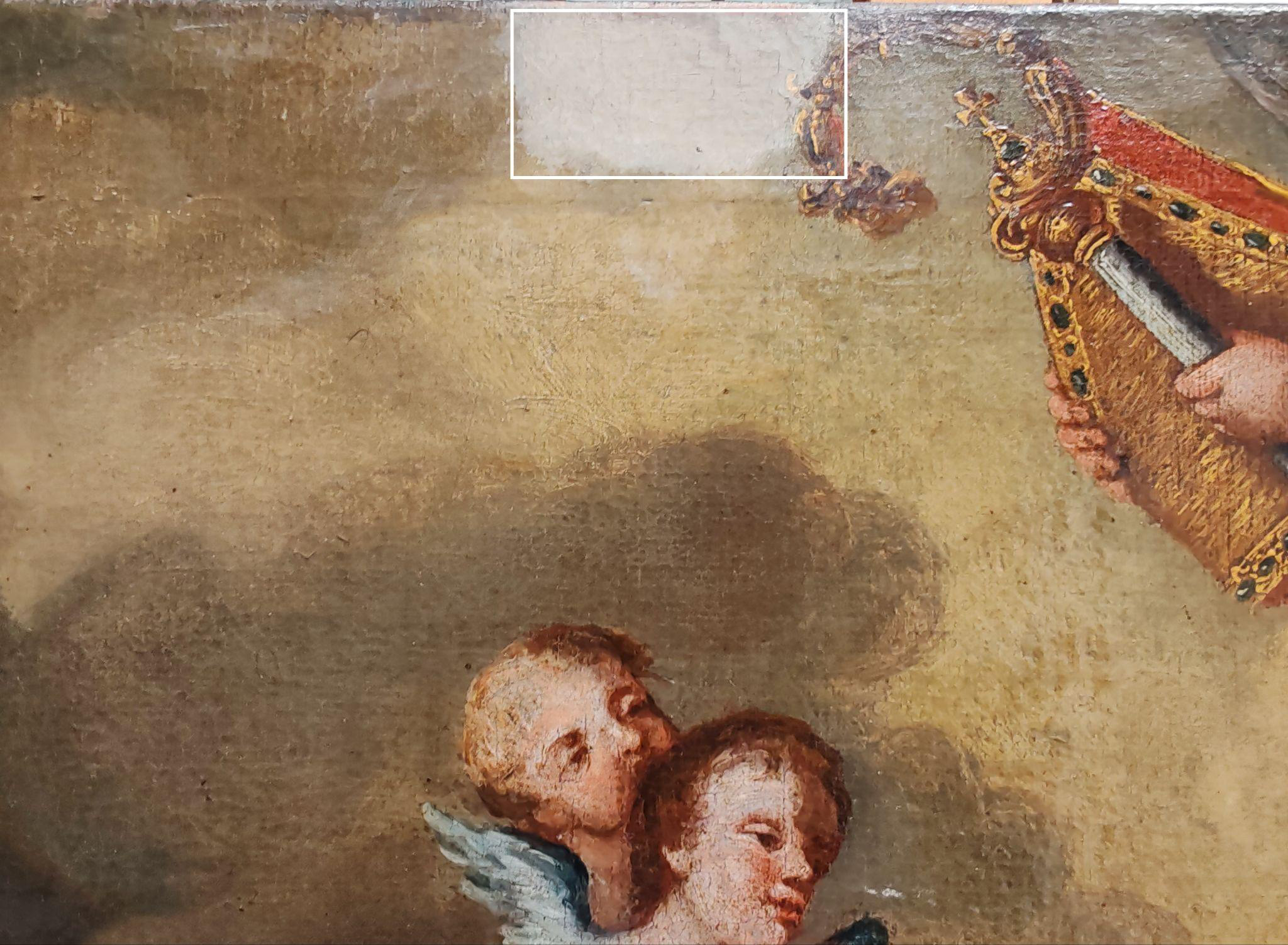 Detail anjelov &mdash; odkryt&eacute; p&ocirc;vodn&eacute; farby počas re&scaron;taurovania