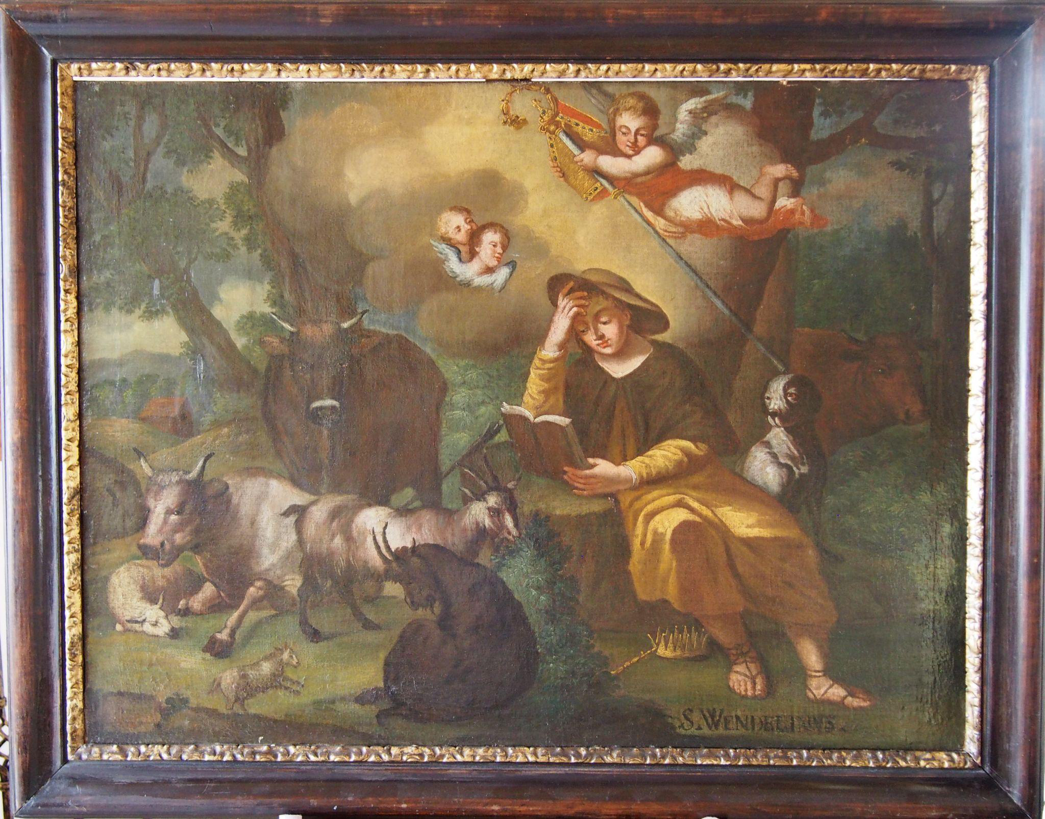 Sv. Vendel&iacute;n medzi anjelikmi